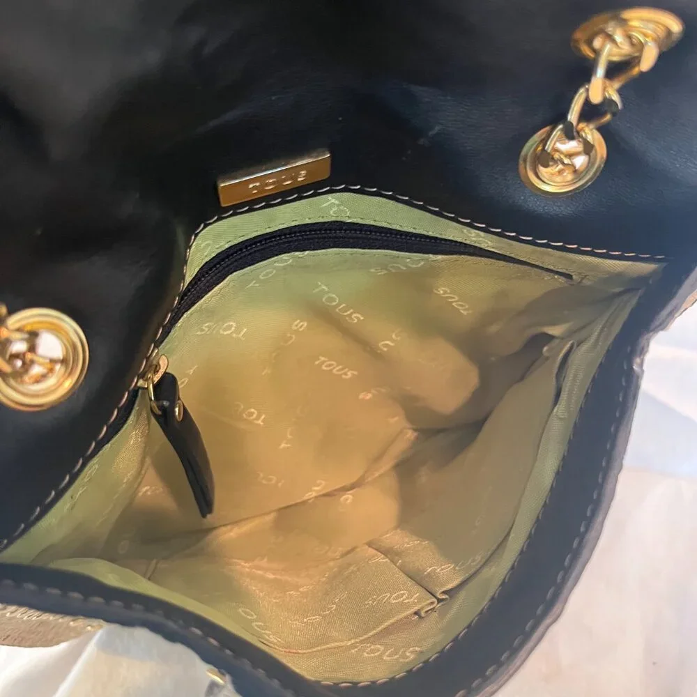 TOUS -- Python Crossbody Bag -- Gold Chain -- Animal Print -- Dust Bag - Picture 7 of 10